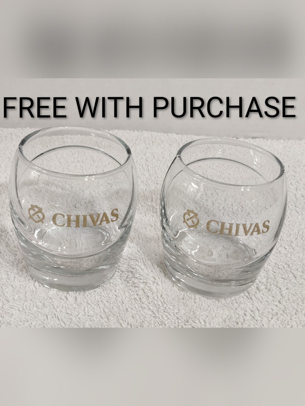 2 Chivas Gold Logo Clear Whiskey Tumblers
